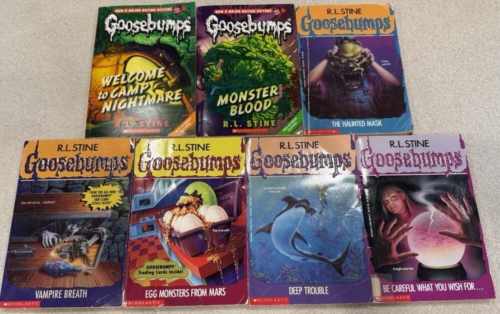 R.L. Stine Goosebumps Lot of 7 Paperback Horror Kids Novels Monsters Ghosts